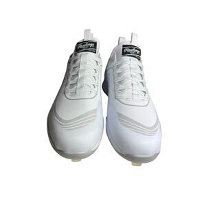 Rawlings 174930 Bullpen Low White Metal Baseball Cleats Men's Size 12 New